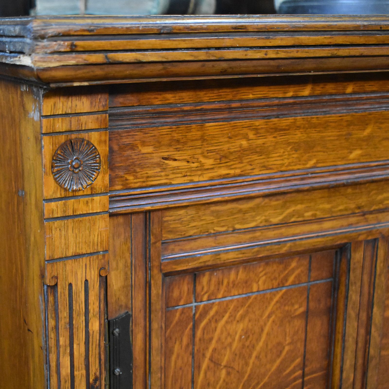 Antique English Oak Housekeepers School Storage Cabinet Boot Room Cupboard photo 895.0