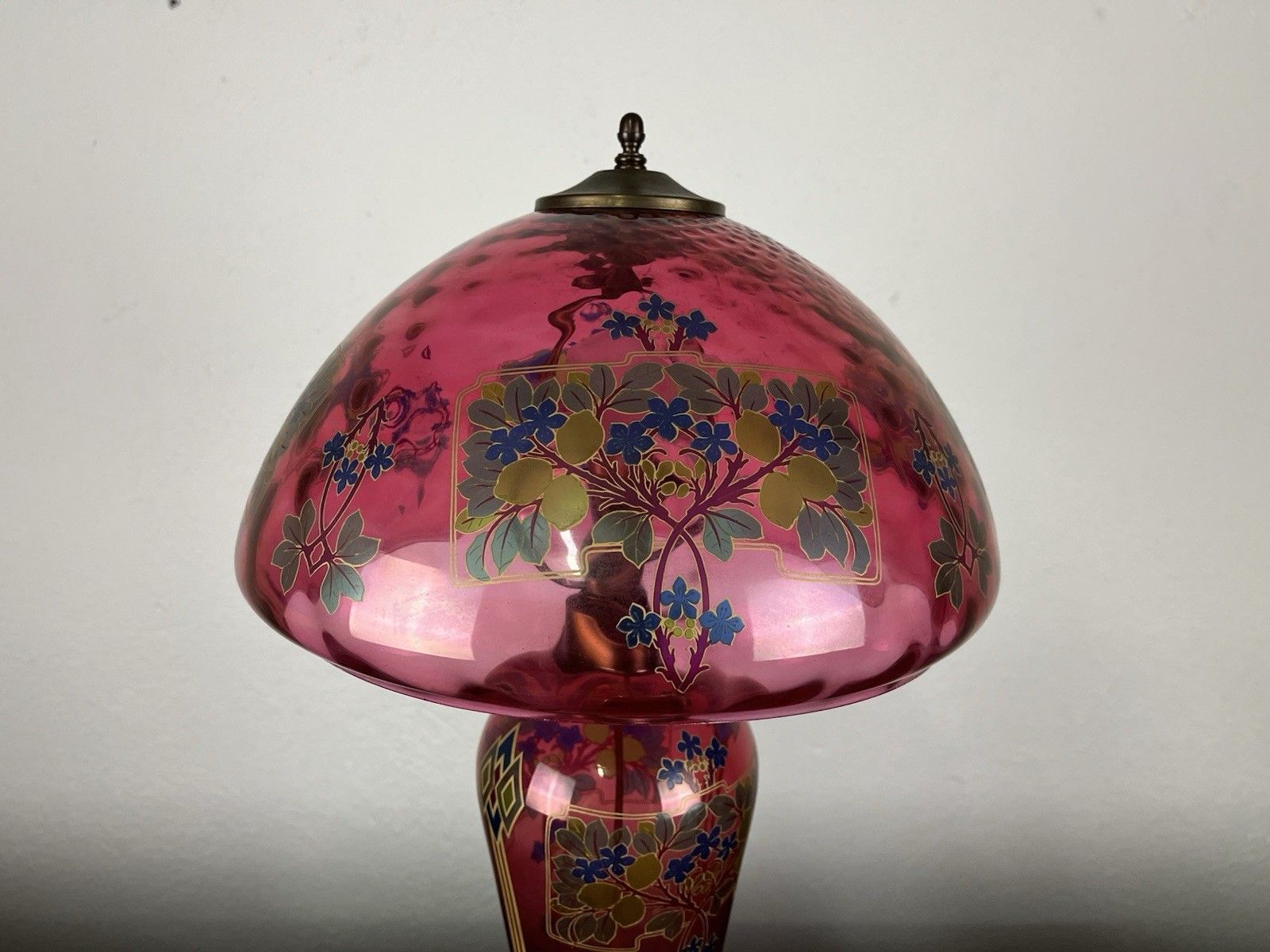 photo for sale 70’s Art Nouveau Style Worked Glass Table Lamp Vintage Design