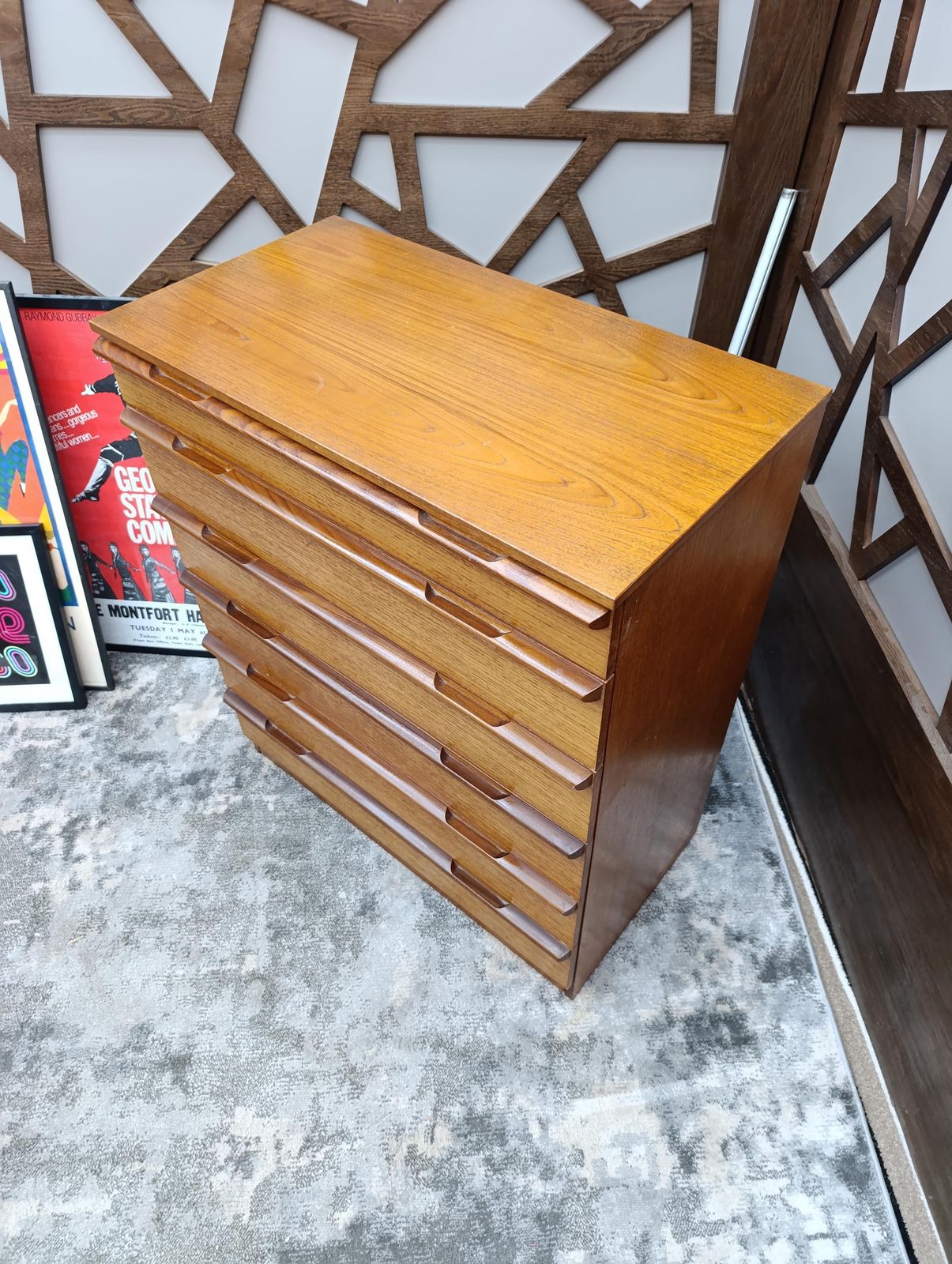 Striking Avalon Teak Tall Chest Of Drawers – Mid Century Modern photo 425.0