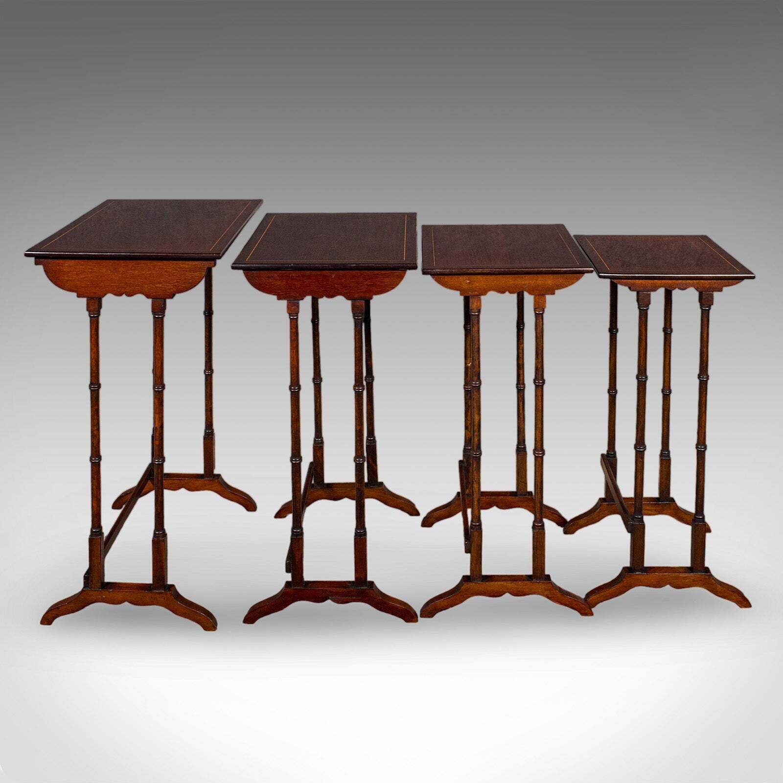 Antique Quartetto Of Nesting Tables, English, Set Of 4, Occasional, Edwardian photo 2908.0