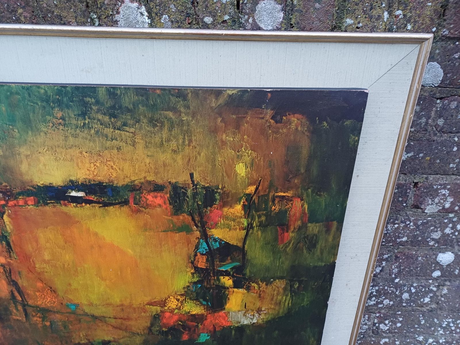Huge Arts Guild Original Vintage 1970 “The Three Boats” Impressionist Abstract Style Print – Decorative Artists Guild photo vintage