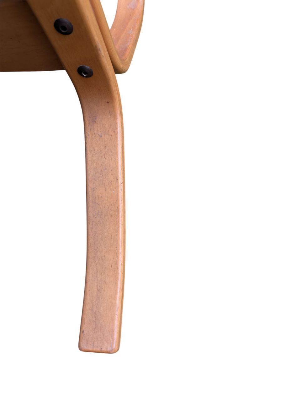 Scandi Brown Leather Beech Lounge Chair, Style Of Ingmar Relling photo vintage
