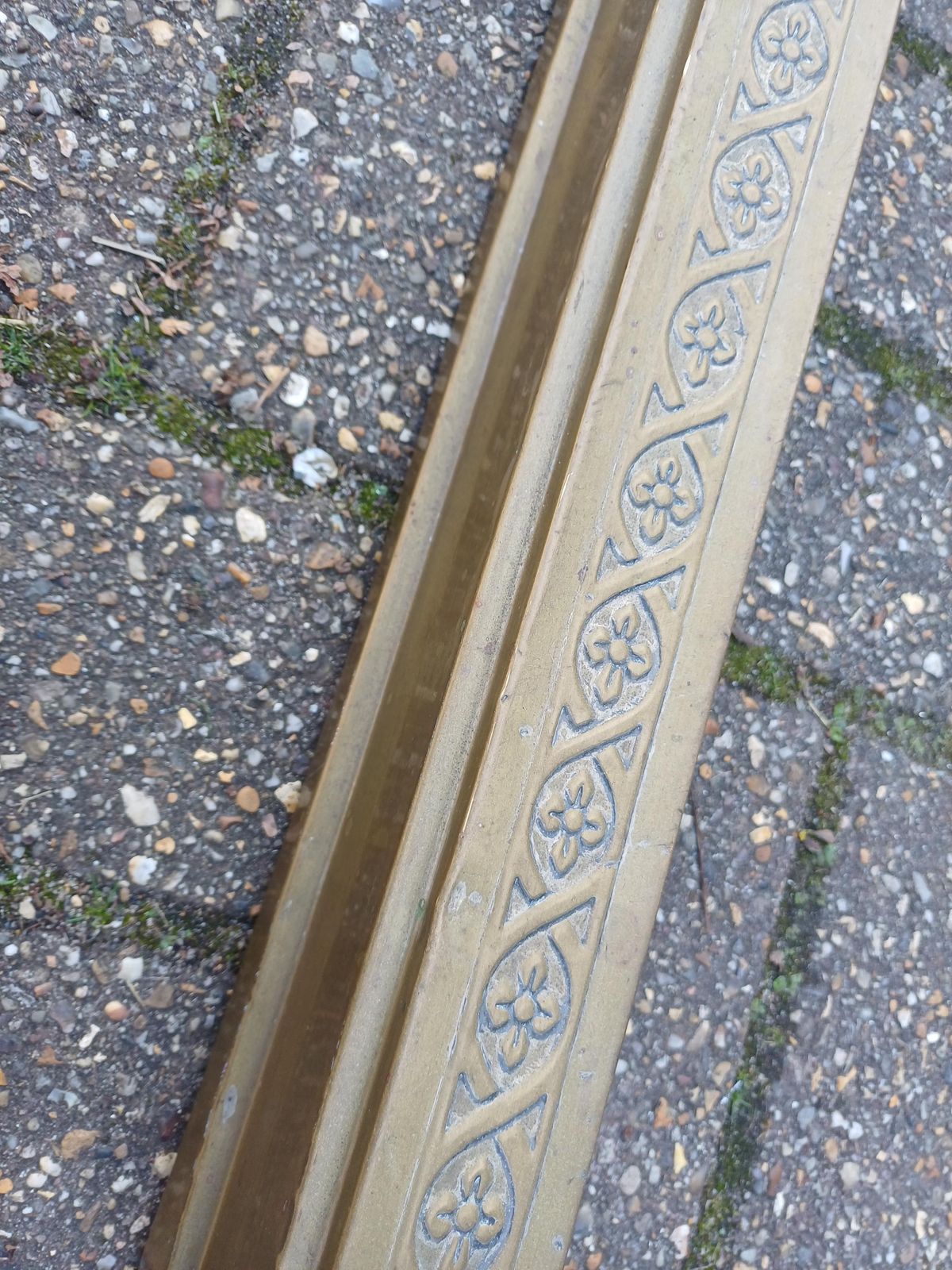 Early 20th Century Brass Fireplace Fender Ornate Victorian Style Hearth Guard Antique photo for sale