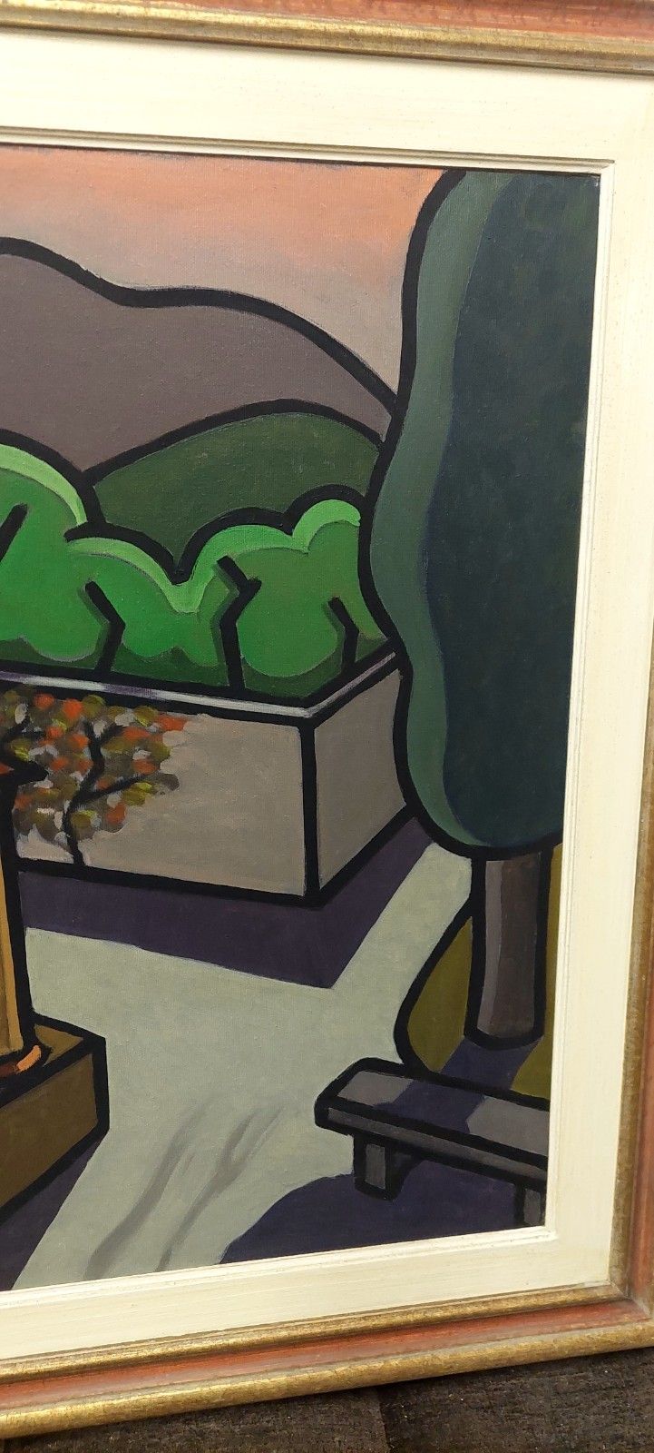 Oil Painting On Canvas The Corner Of The Parish Church Franco Prayer (1924) 70 X 50 Cm photo Art