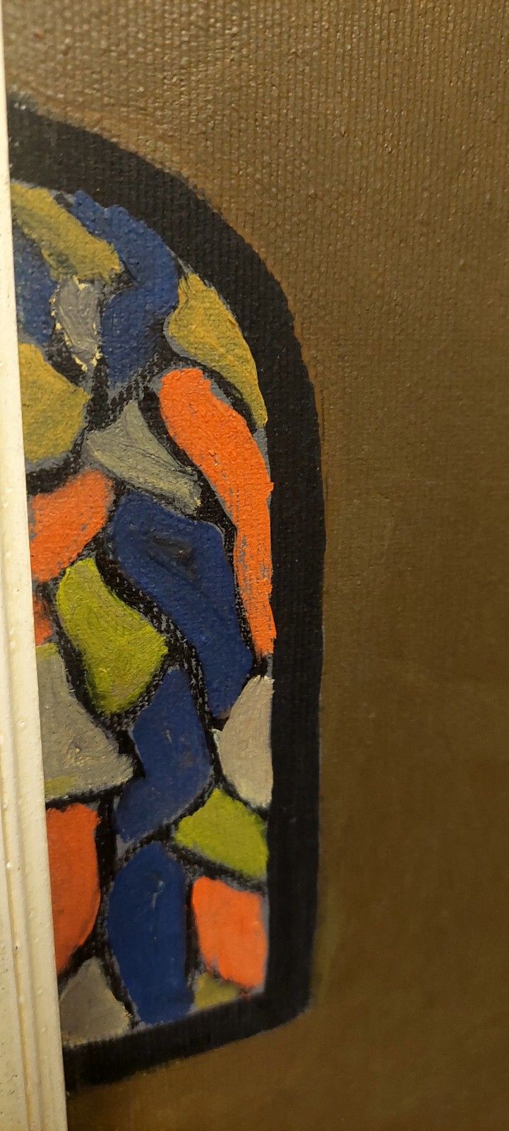 Oil Painting On Canvas The Corner Of The Parish Church Franco Prayer (1924) 70 X 50 Cm photo vinterior