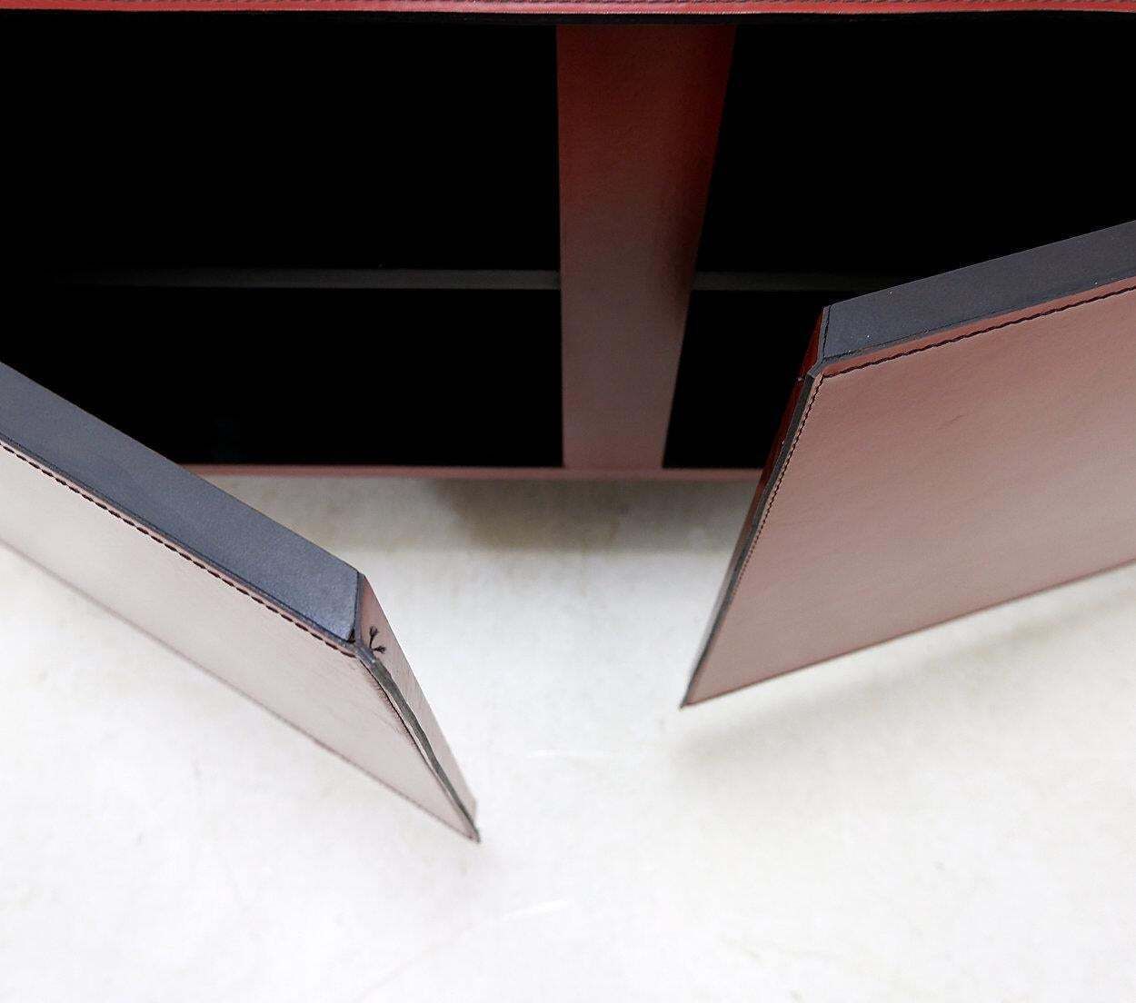 photo vintage Leather Sideboard By De Couro Of Brazil   1980s   2 Available