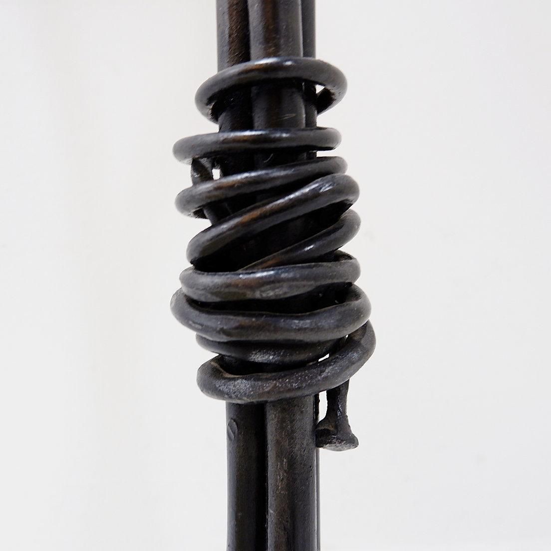 Large Wrought Iron Candelabra With An Abstract Design And Three Candle Holders photo furniture