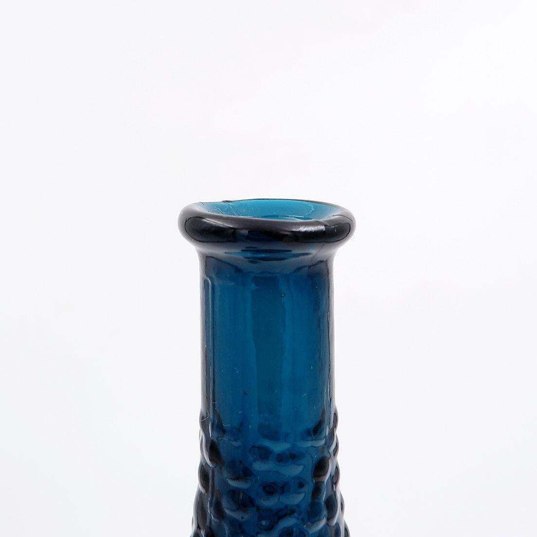 Mid Century Italian "Genie" Bottle In Blue Empoli Glass   1960s photo furniture