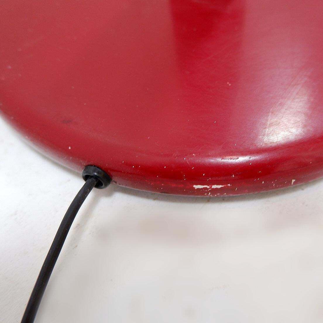 photo for sale Space Age Floor Lamp With A Dark Red Shade   1970s