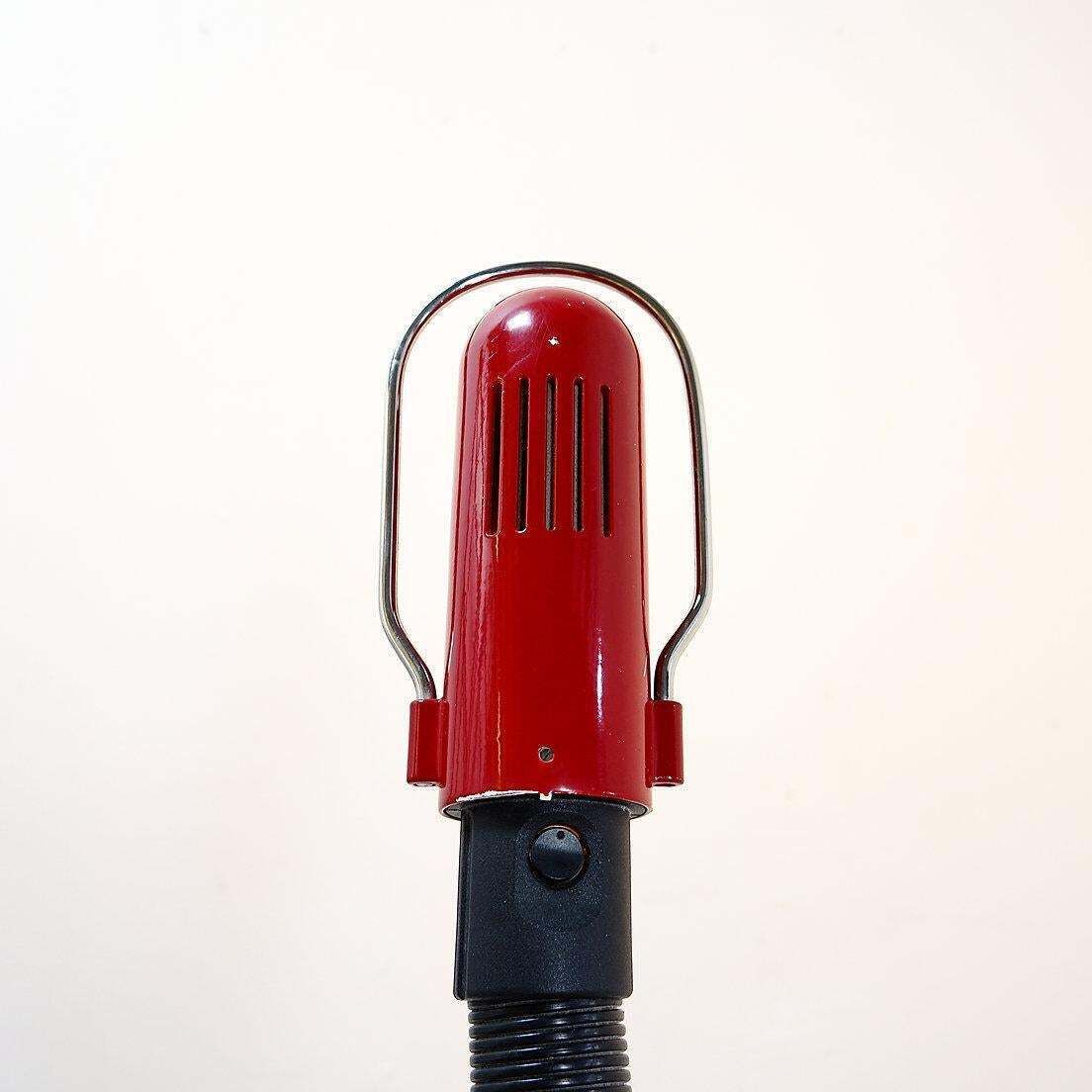 photo vintage Space Age Floor Lamp With A Dark Red Shade   1970s