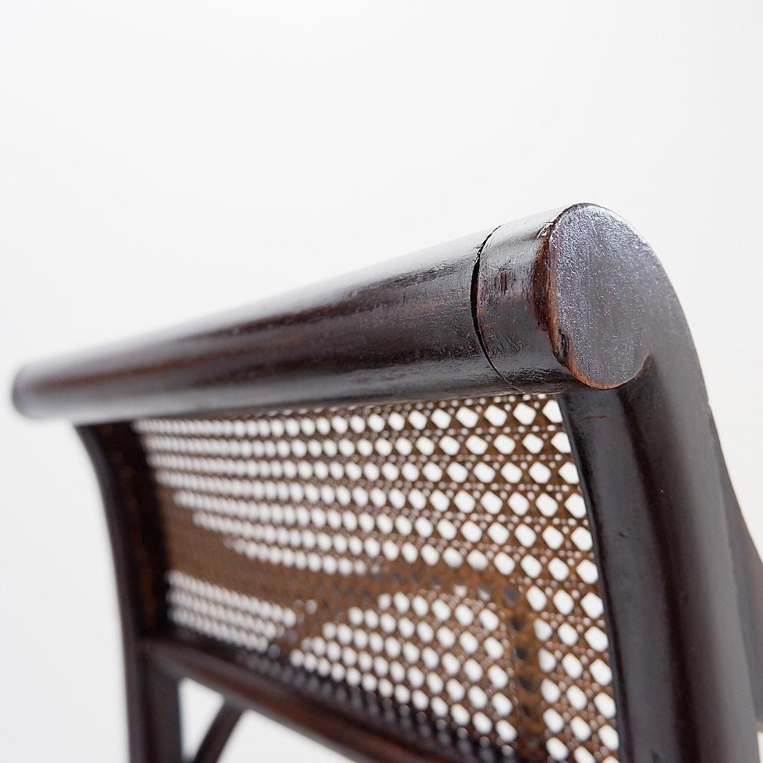 photo vintage Mid Century Modern Bentwood Chairs With Cane Seats And Backs