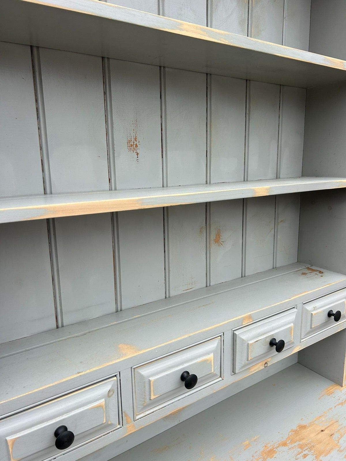 photo buy Distressed Painted Pine French Style Farmhouse Kitchen Dresser Inc Spice Drawers