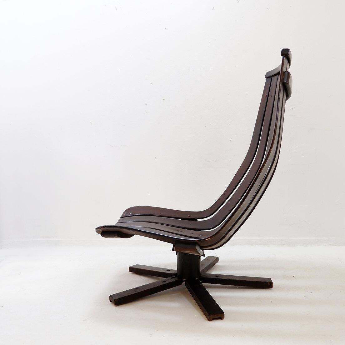 1102.0 Hans Brattrud For Hove Möbler Vintage 1970 Swivel Lounge Chair photo