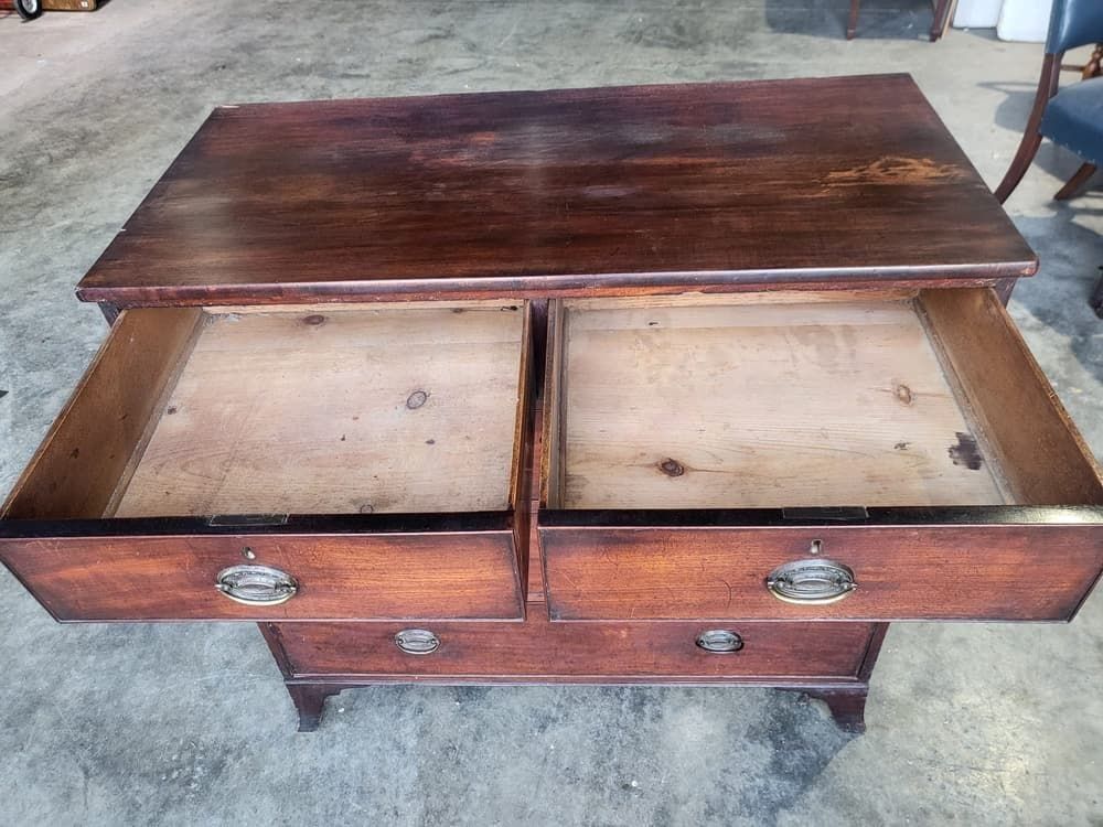 Antique Georgian 2 Over 3 Chest Of Drawers Splayed Legs photo for sale