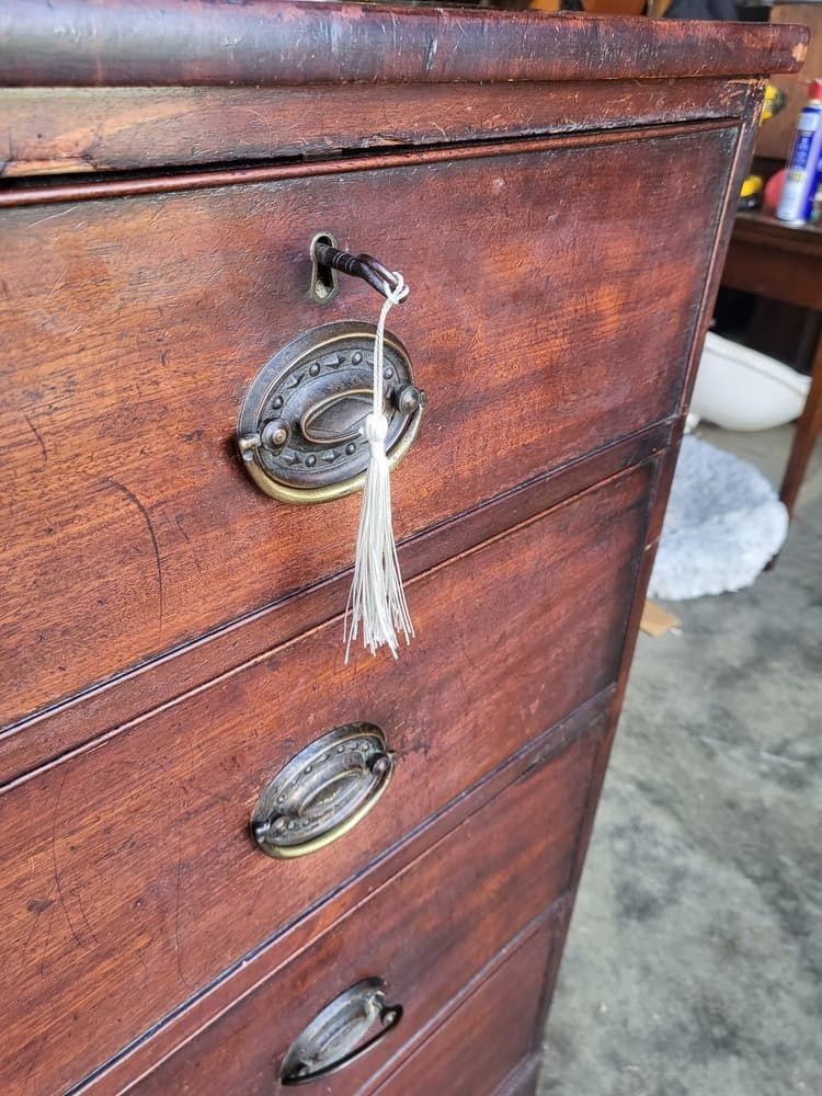 Antique Georgian 2 Over 3 Chest Of Drawers Splayed Legs photo 335.0