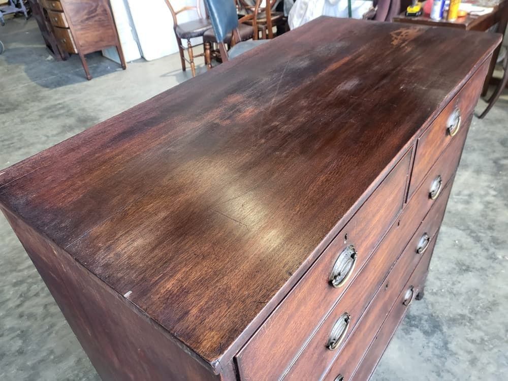 photo furniture Antique Georgian 2 Over 3 Chest Of Drawers Splayed Legs
