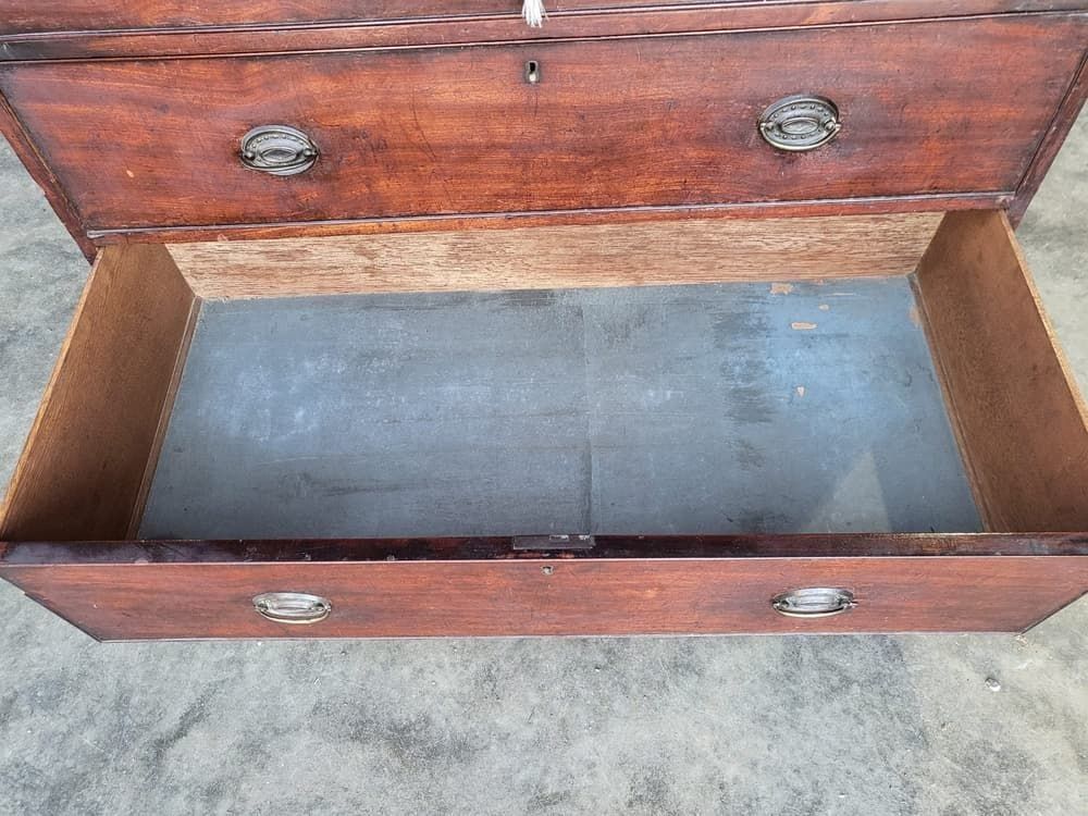 photo buy Antique Georgian 2 Over 3 Chest Of Drawers Splayed Legs
