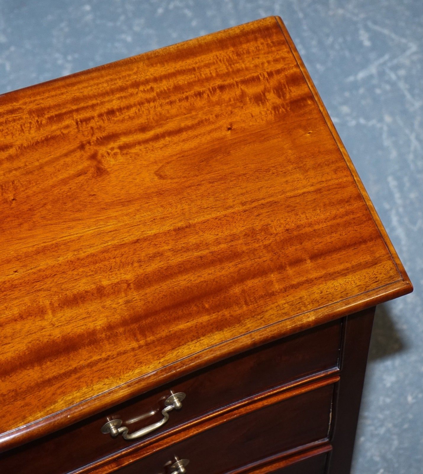 photo for sale Georgian Revival Style Serpentine Chest Of Drawers Made By Brights Of Nettlebed