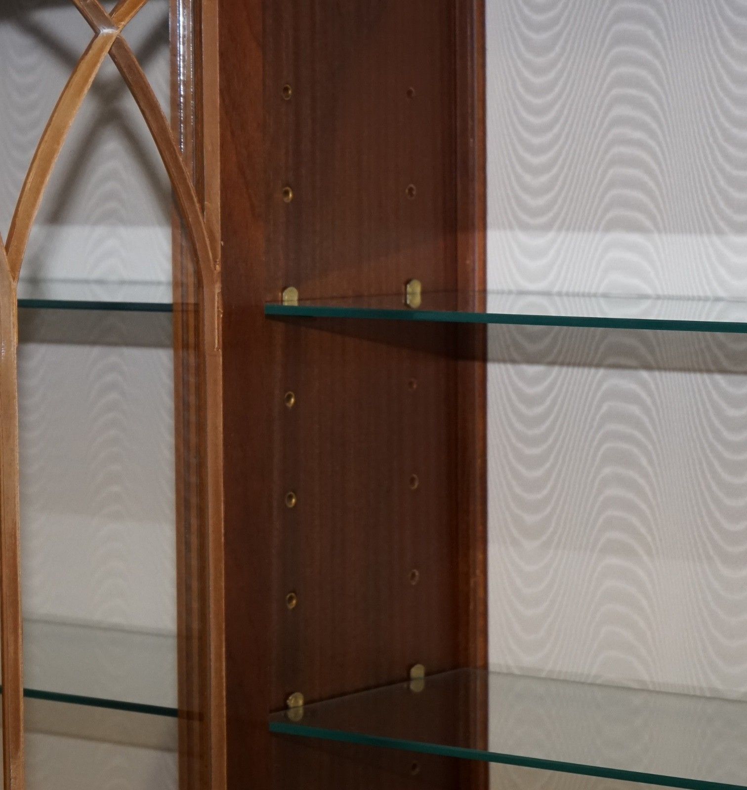 photo buy Antique Georgian Style Yew Wood Four Door Display Cabinet Bookcase