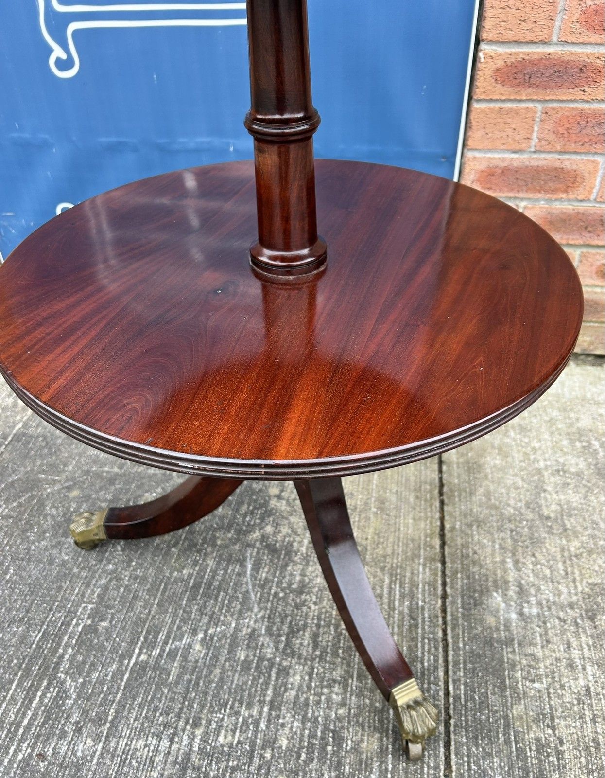 Furniture Quality Reproduction Antique Regency Style Mahogany Three Tier Dumb Waiter Stand photo