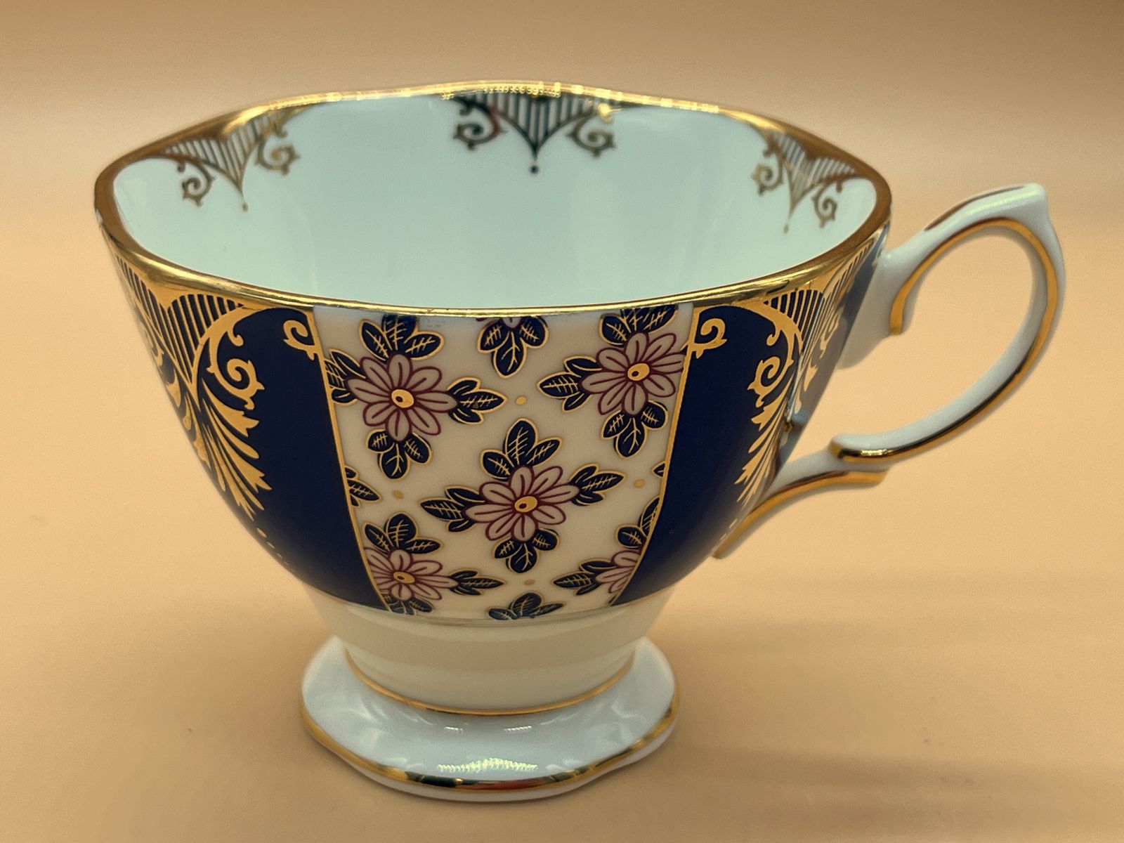 Royal Albert China 100 Years Regency Blue Design Tea Cup And Saucer Duo. photo buy