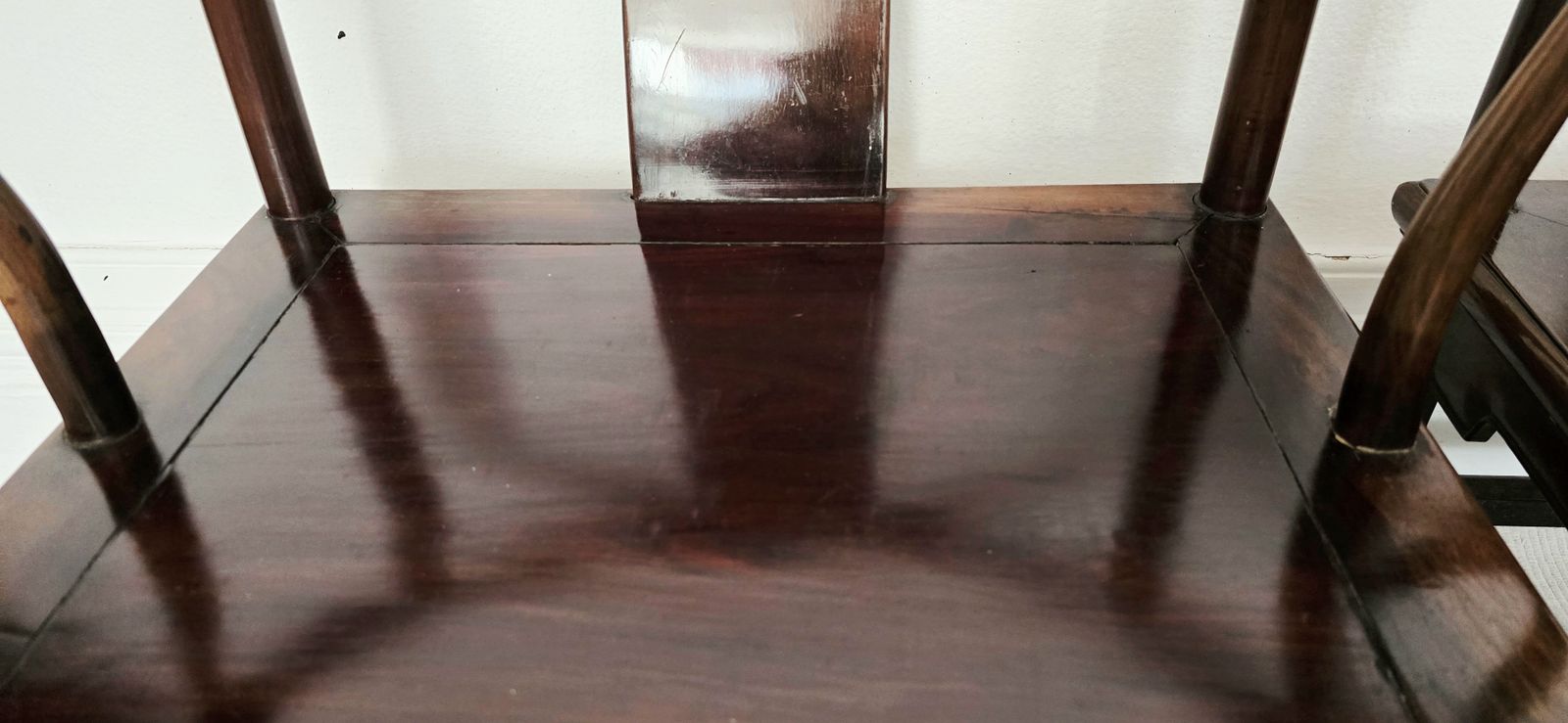 A Pair Of Chinese Qing Dynasty Hardwood Chairs With Original Cushions. photo vintage