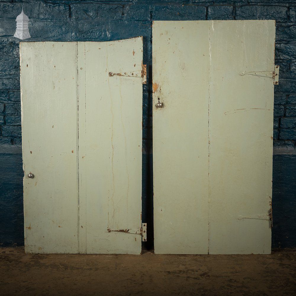 Pine Cupboard Doors, Reclaimed Plank And Ledge, Painted photo vintage