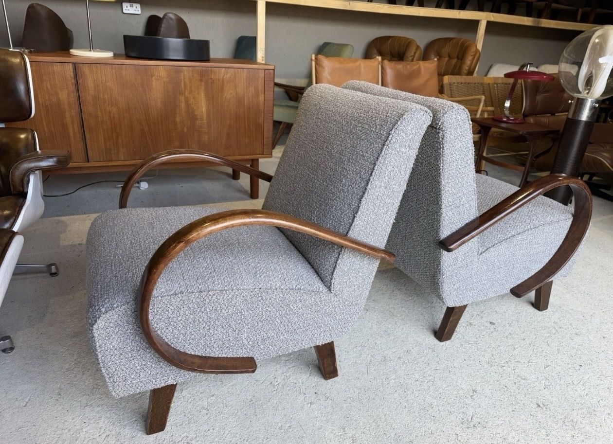 Pair Of Jindrich Halabala Armchairs, Art Deco, Vintage, Retro, Mid Century photo furniture
