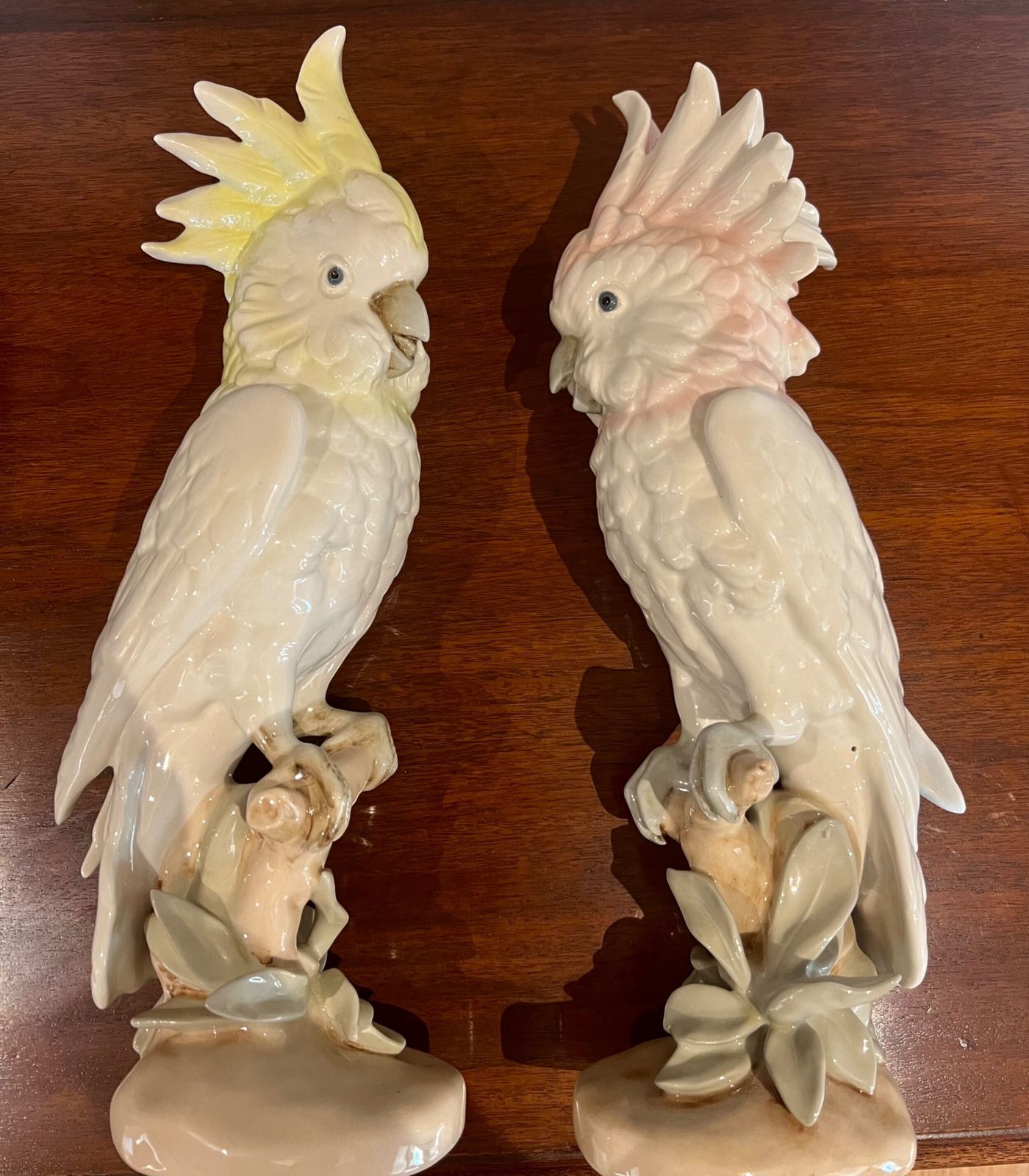 Pair Of Royal Dux Cockatoos, 1930s