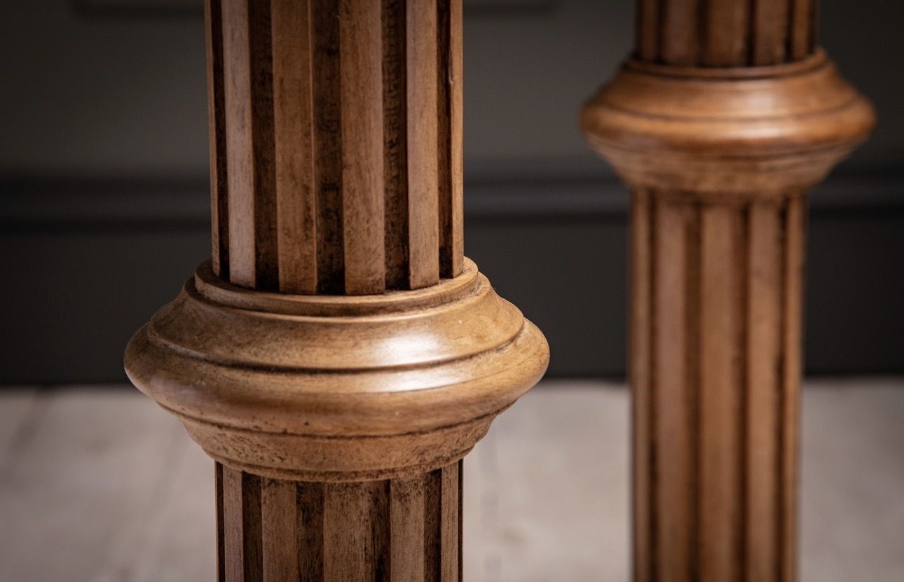 Pair Of Modern Beech Neoclassical Column Pedestals photo Home Decor