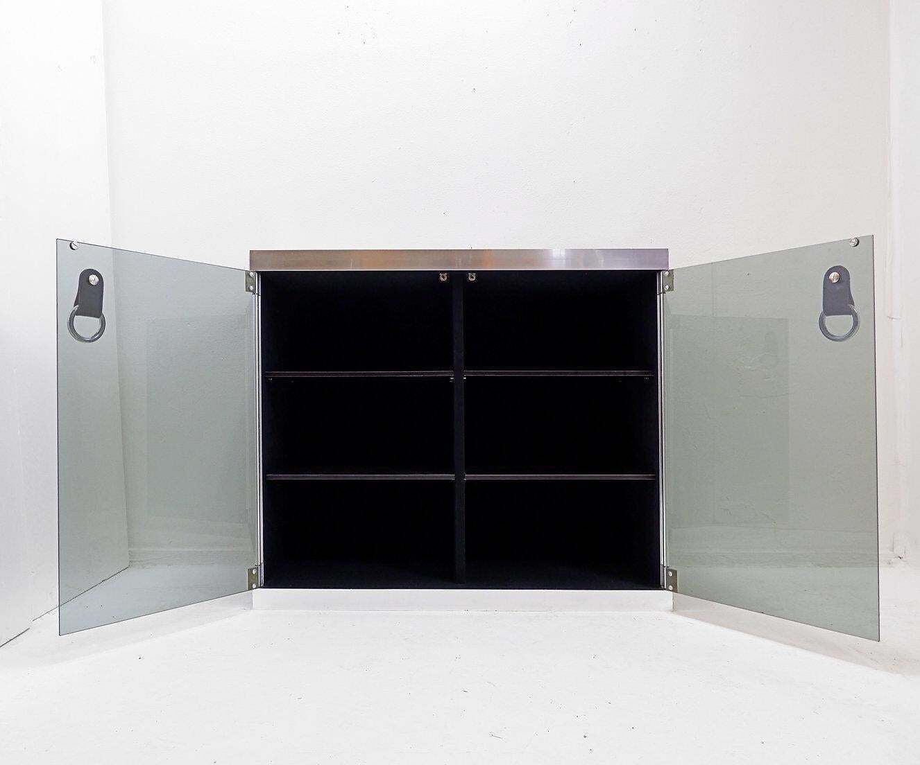 2445.0 Guido Faleschini Tucroma Sideboard, Wood & Glass, I4 Mariani, 1970s photo