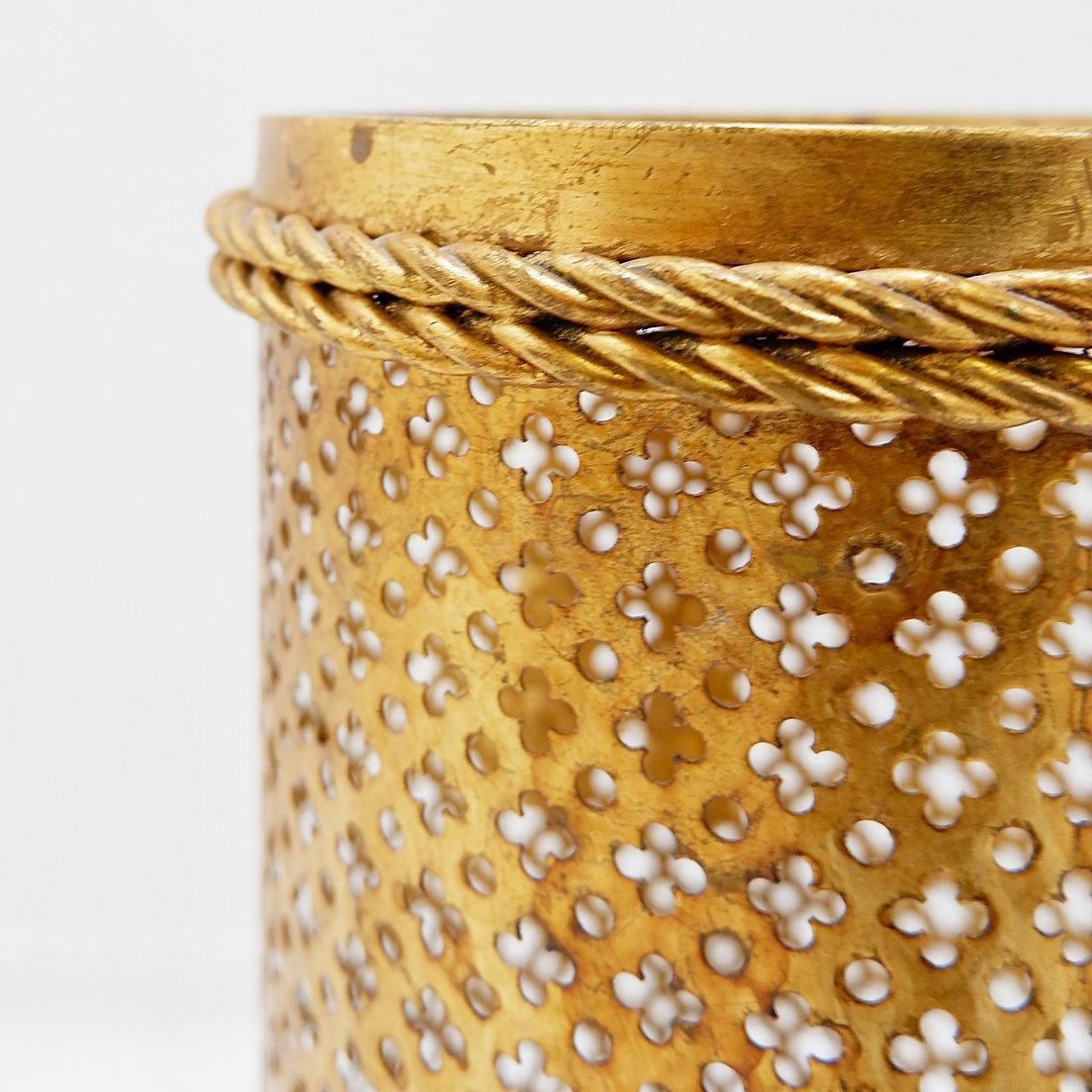 Hollywood Regency Golden Umbrella Stand By Li Puma Firenze, Italy 1950s photo vinterior
