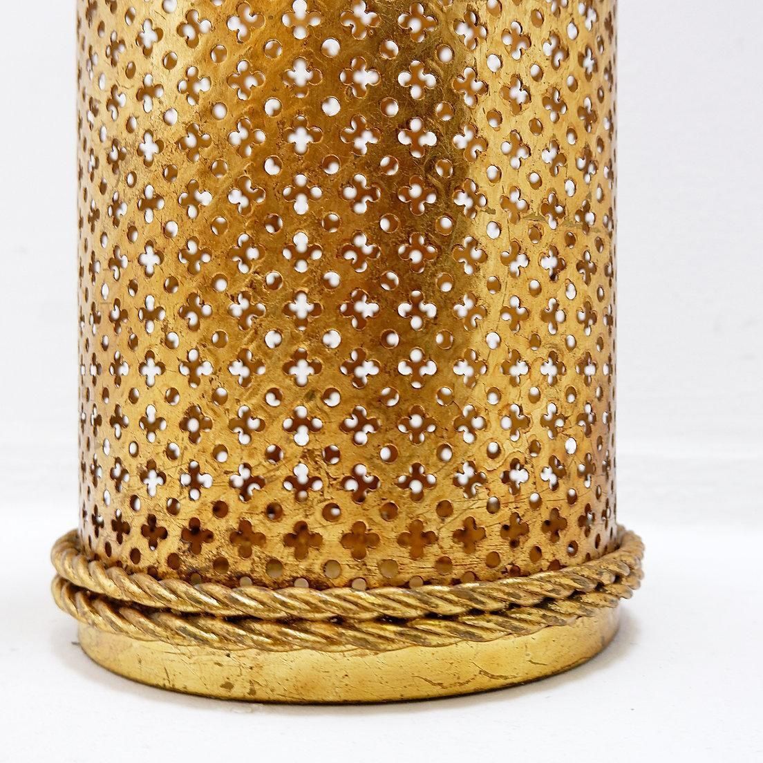 Hollywood Regency Golden Umbrella Stand By Li Puma Firenze, Italy 1950s photo vintage