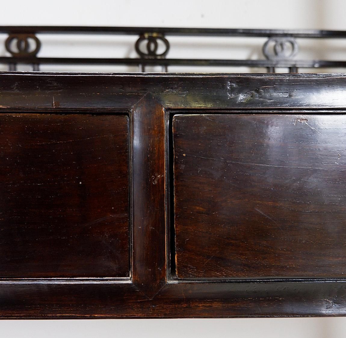 photo for sale Vintage Three Tier Chinese Lacquered Wood Bookcase   20th Century
