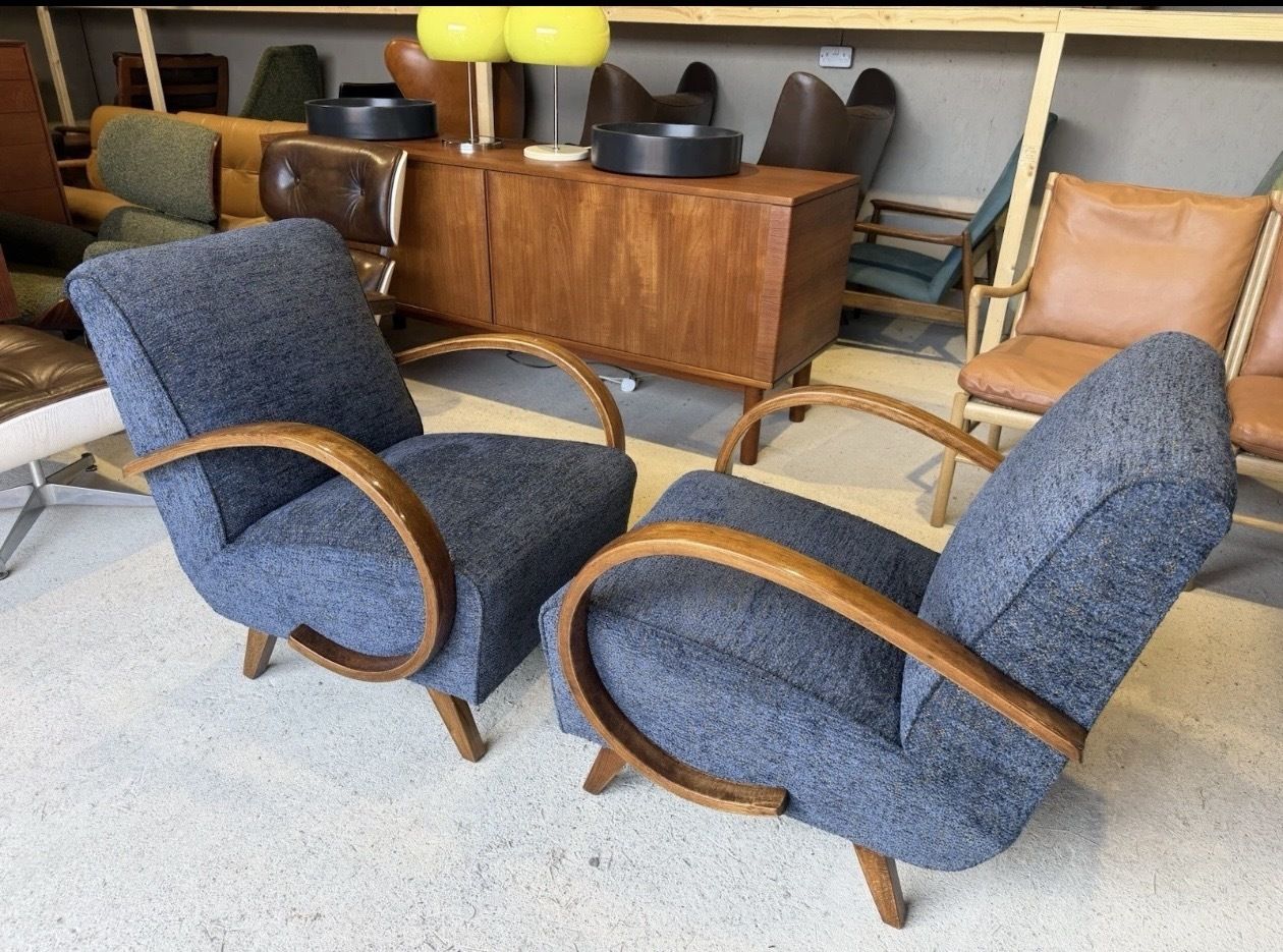 Pair Of Jindrich Halabala Armchairs, Art Deco, Vintage, Retro, Mid Century photo buy