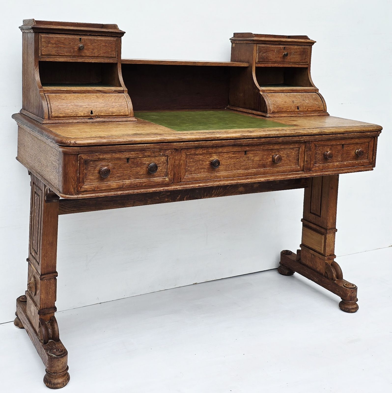 An Antique Carved Oak Clerk's Desk, Mid 19th Century. photo furniture