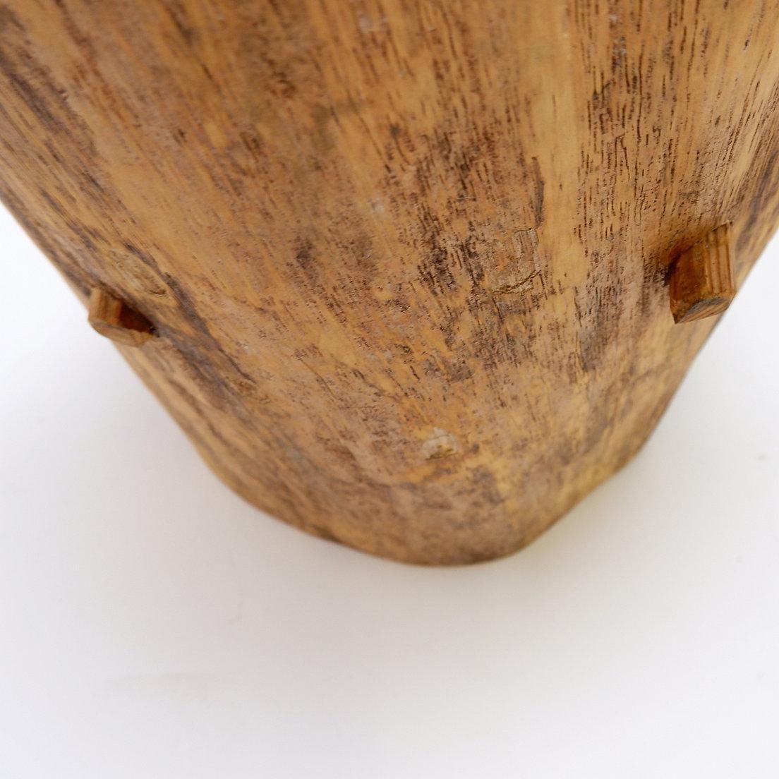 Sculptural Brutalist Chair In Solid Oak In Wabi Sabi Style photo Furniture