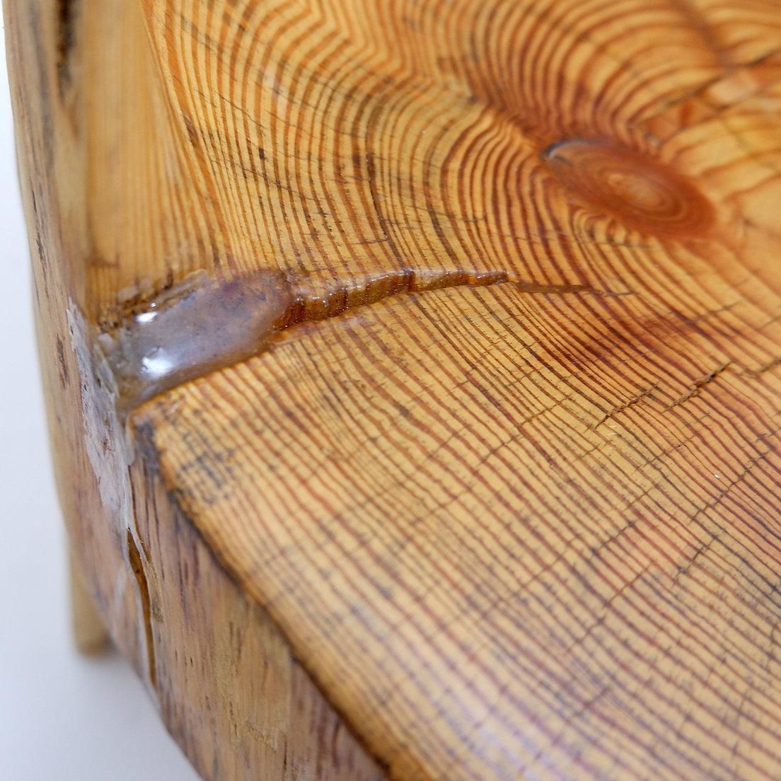 Sculptural Brutalist Chair In Solid Oak In Wabi Sabi Style photo 1591.0