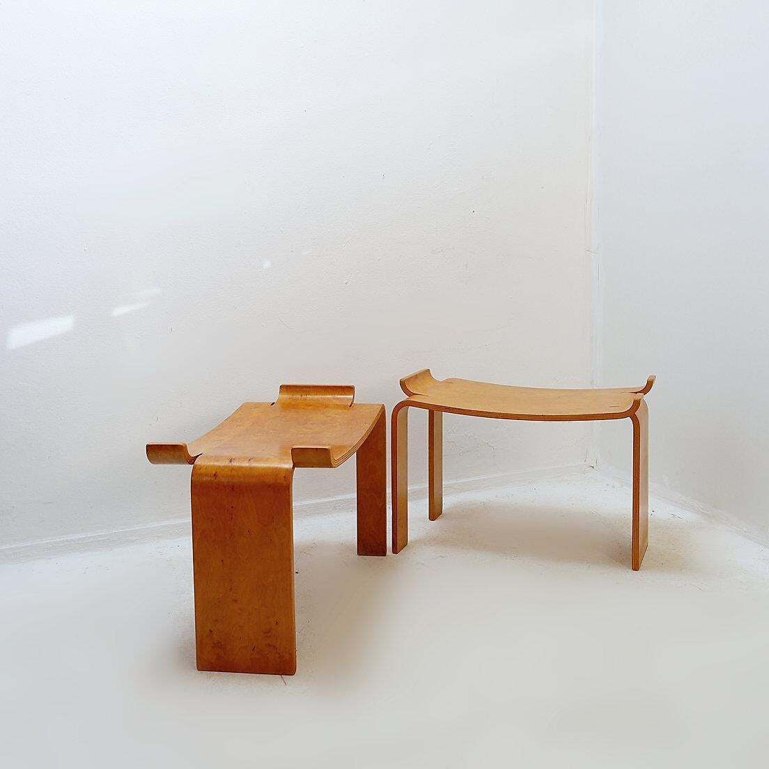 Pair Of Stools ‘Museum’ By Sven Kai Larsen For Ströms Möbler   Sweden 1963 photo vinterior