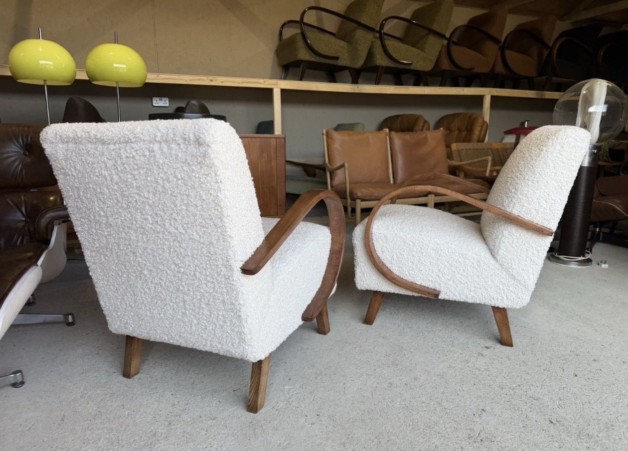 photo for sale Pair Of Jindrich Halabala Armchairs, Art Deco, Vintage, Retro, Mid Century