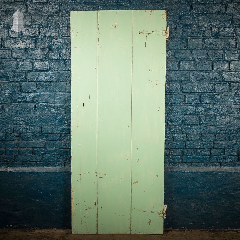 Plank & Ledge Door, Reclaimed With Distressed Green Paint