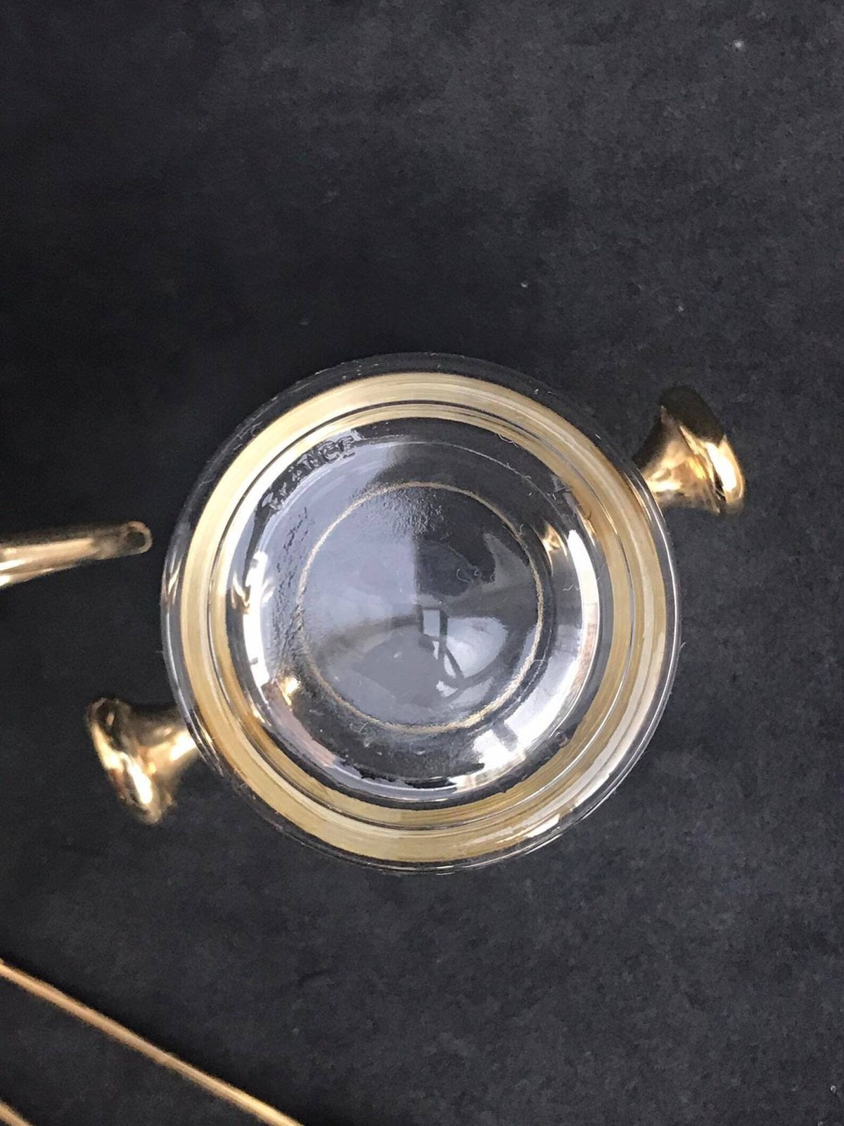 Vintage Reims France Glass Mini Ice Bucket Sugar Bowl & Ice Tongs Set photo 222.0