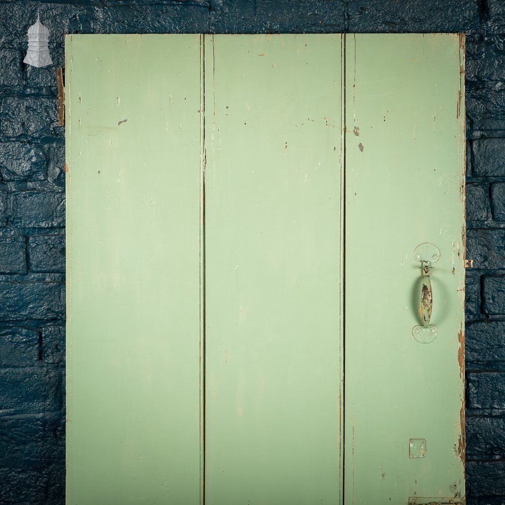 Plank & Ledge Door, Reclaimed With Green & White Paint photo furniture