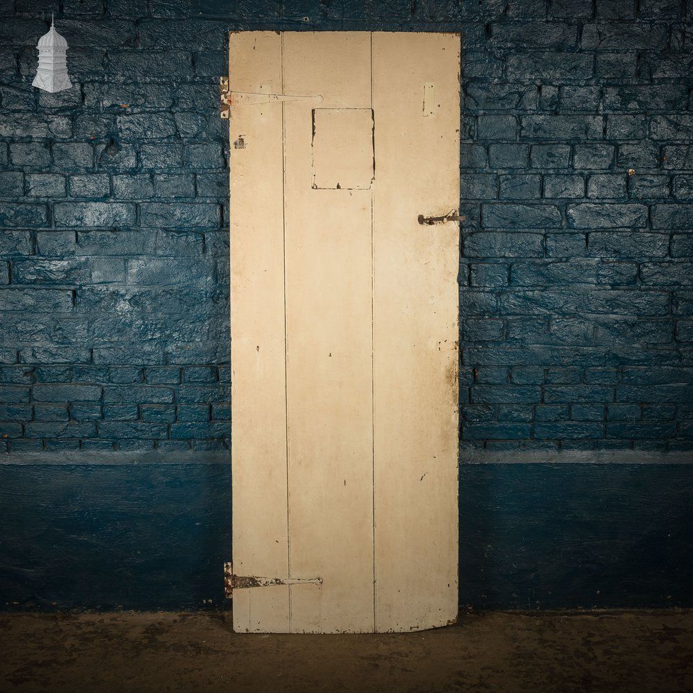 Ledged Plank Door, Distressed Cream Paint