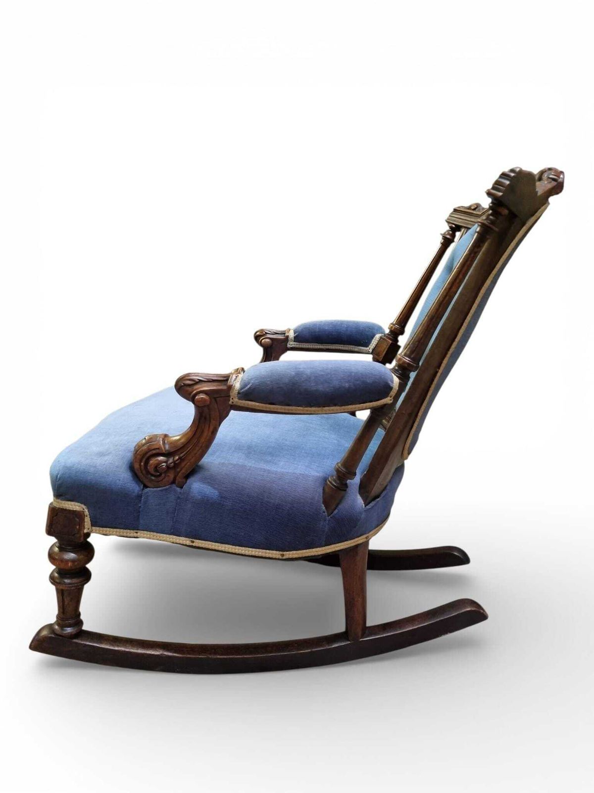 Antique Victorian Style Upholstered Rocking Chair / C1880 photo furniture