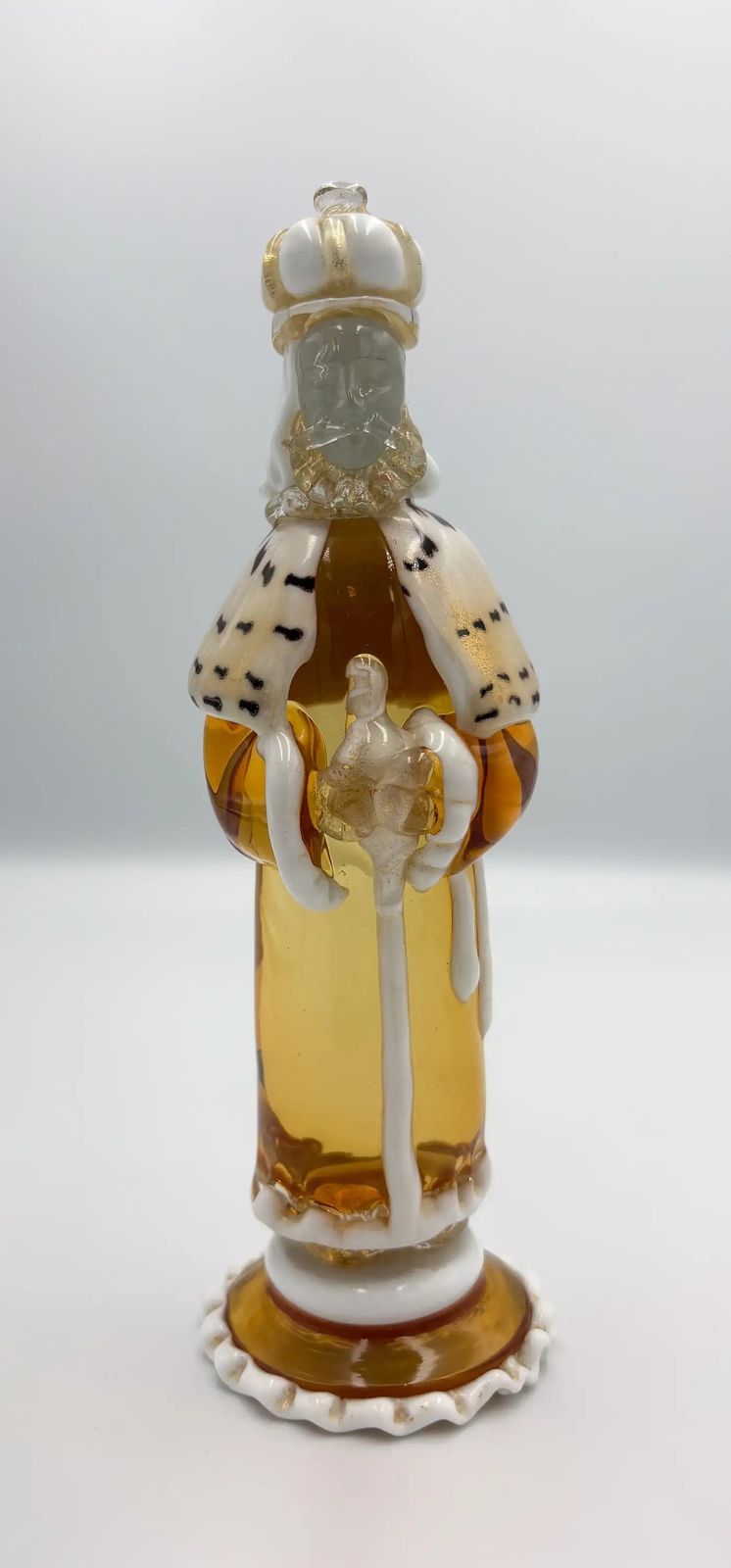 photo vinterior Rare Chess Set Composed Of 32 Solid Amber Glass Pieces, Barbini, Pauly & C