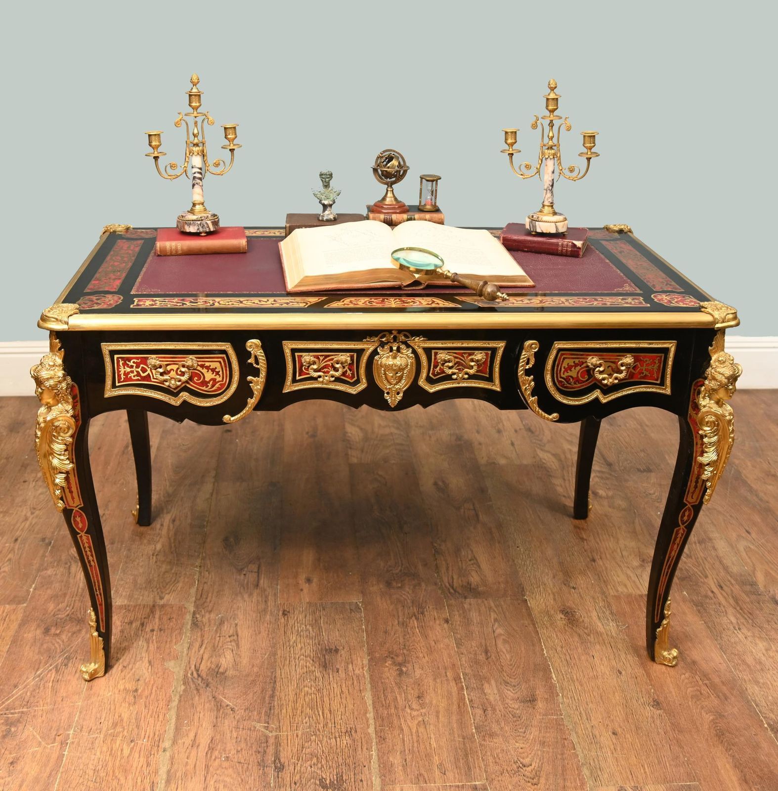 Boulle Bureau Plat Desk Inlay Writing Table Napoleon III photo furniture