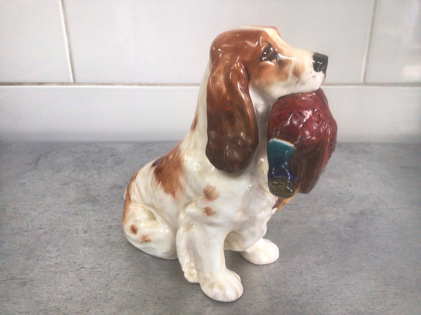 Royal Doulton Cocker Spaniel With Pheasant Figurine Model Number Hn1028 Stamped