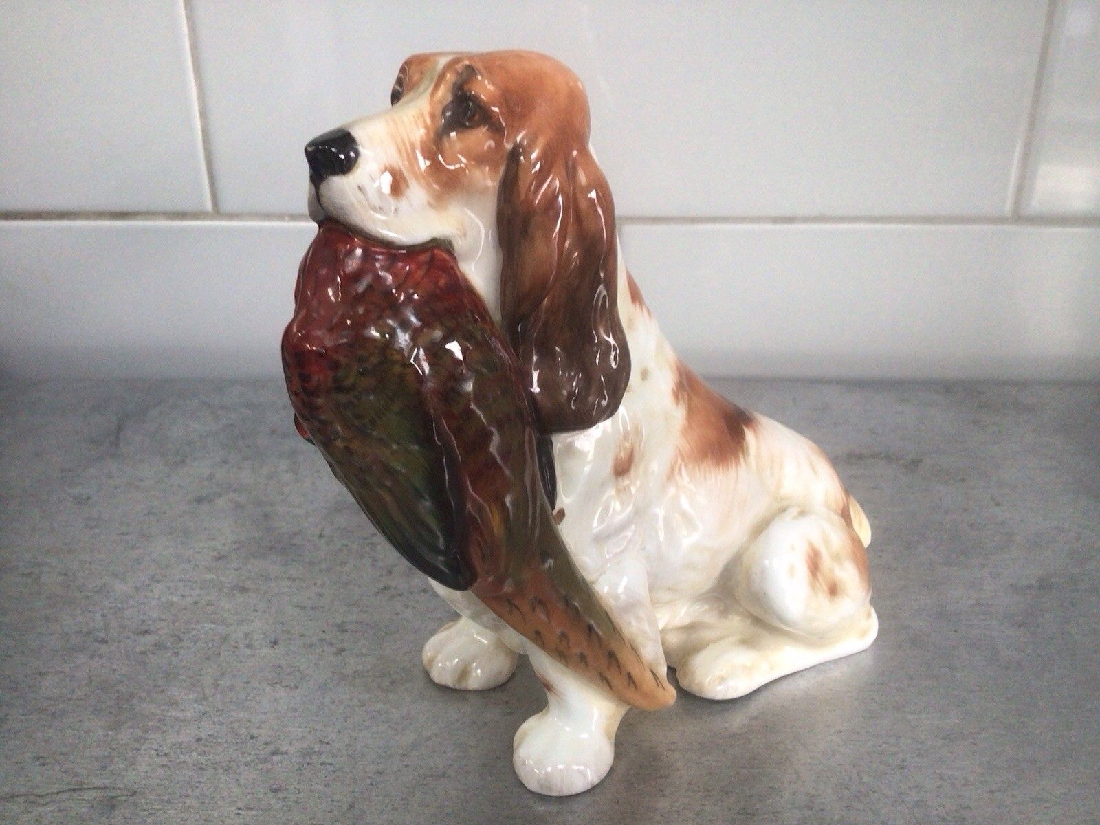 Royal Doulton Cocker Spaniel With Pheasant Figurine Model Number Hn1028 Stamped photo for sale