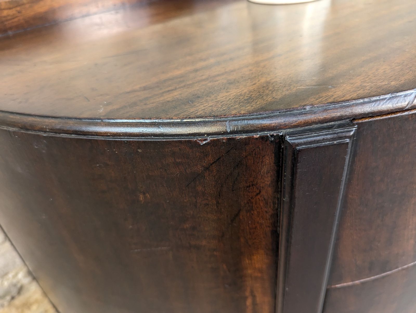Furniture Georgian Mahogany Demi Lune Console With Drawers photo